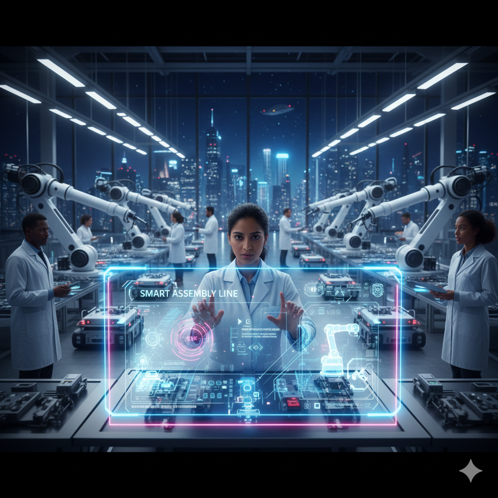 Smart Assembly Lines Using AI and Robotics
